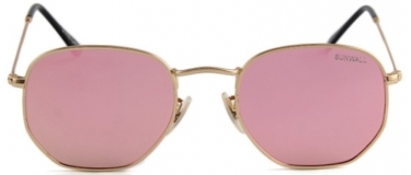 gafas de sol para mujer hexagonal flat lenses rosas
