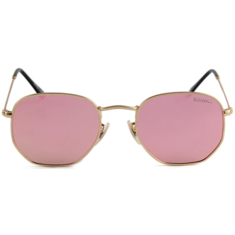 gafas de sol para mujer hexagonal flat lenses rosas