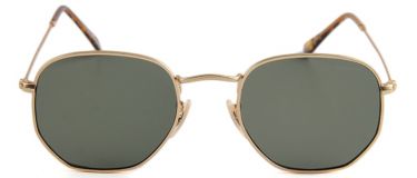 gafas de sol hexagonal lentes planas verde y dorado Sunwall